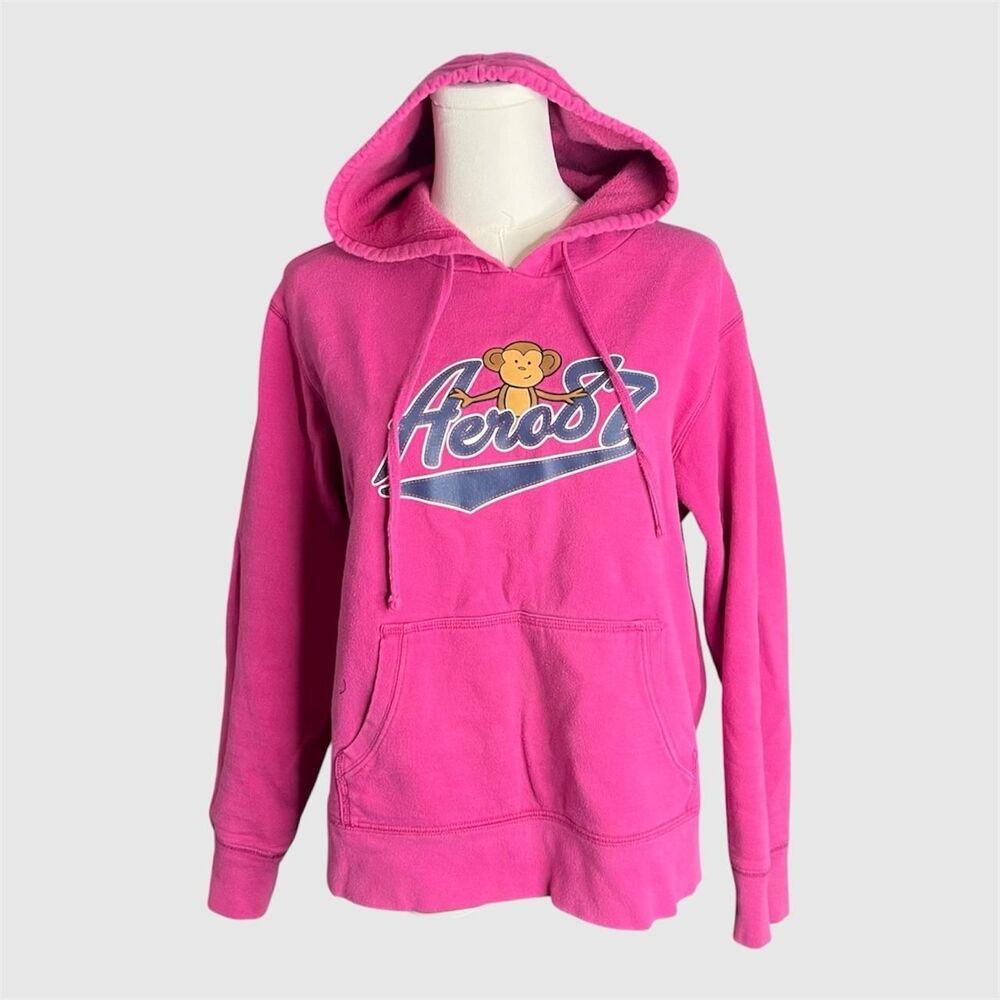 Y2K Aeropostale Pink Monkey 87 Hoodie